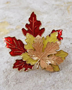The Autumn Layered Leaf Brooch