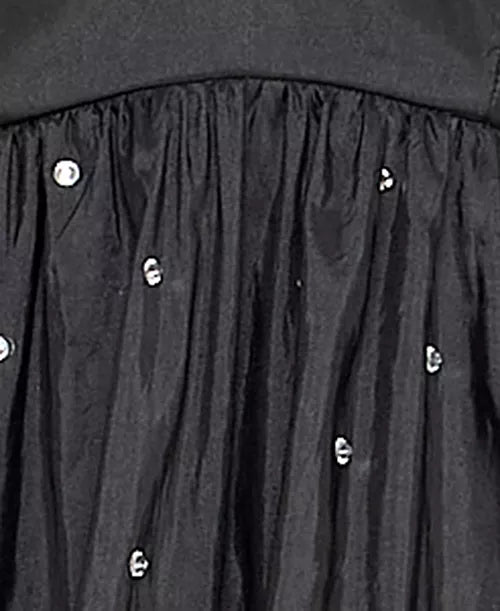 Juniors' Rhinestone-Trim Taffeta Bubble Dress
