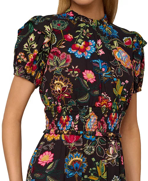 Adrianna Papell Short-Sleeve Midi Dress