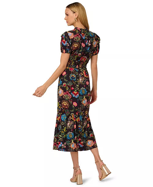 Adrianna Papell Short-Sleeve Midi Dress