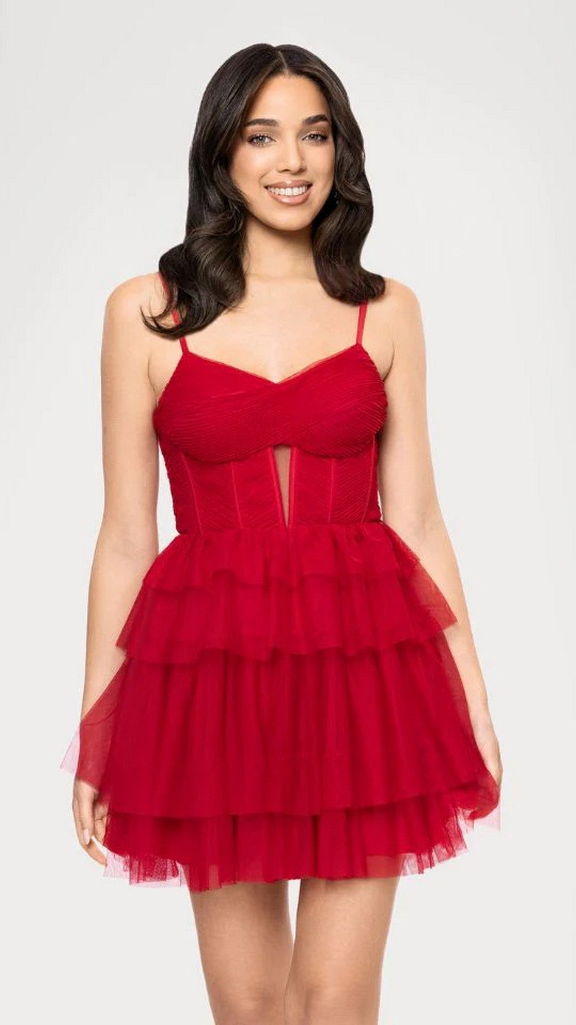 Blondie Nites Cut-Out Short Red Mini Dress