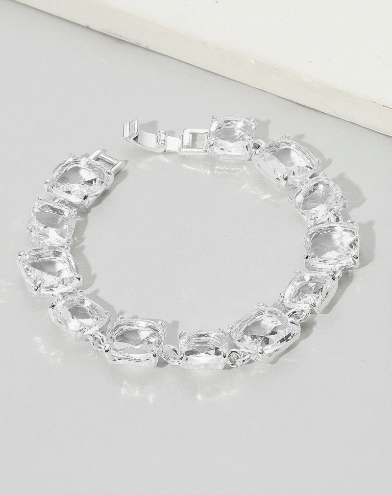 Cushion Square Stone Link Bracelet