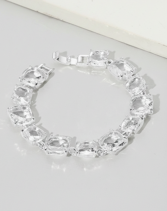 Cushion Square Stone Link Bracelet