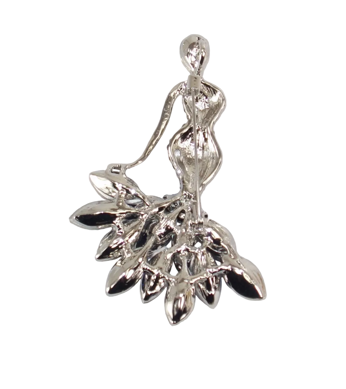 Navy Marquise Crystal Ballerina Pin