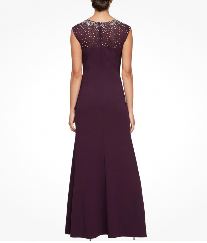 Alex Evenings Long Cascade Ruffle Gown