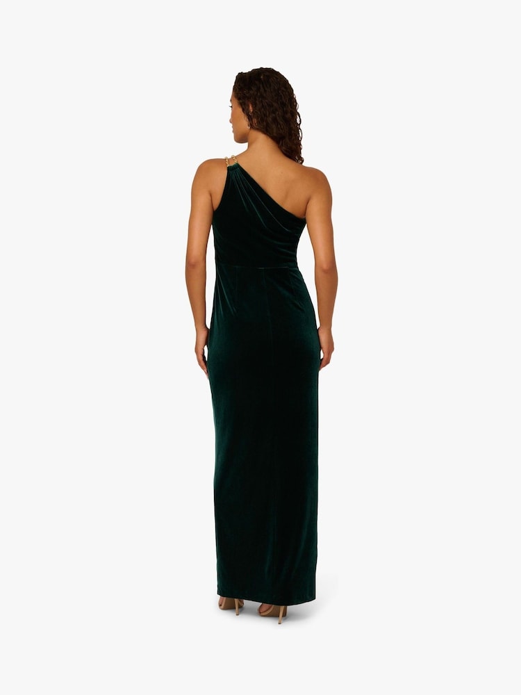 Adrianna Papell Women's Asymmetric One-Shoulder Velvet Gown