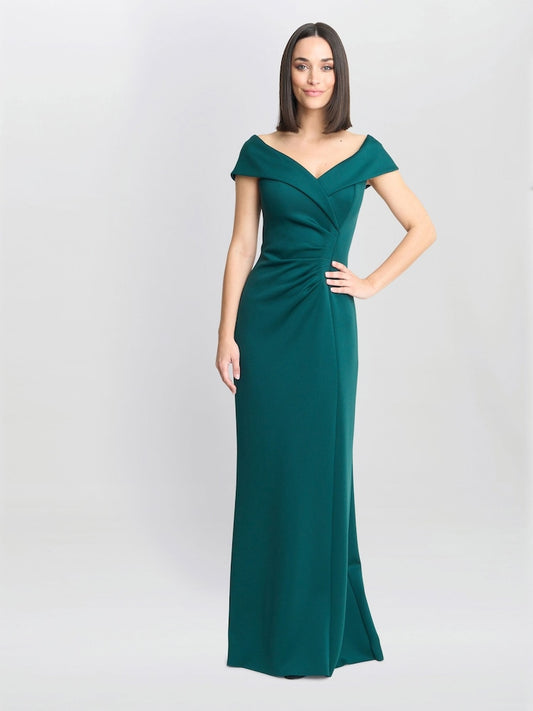 Xscape Women’s Green Off Shoulder Dress