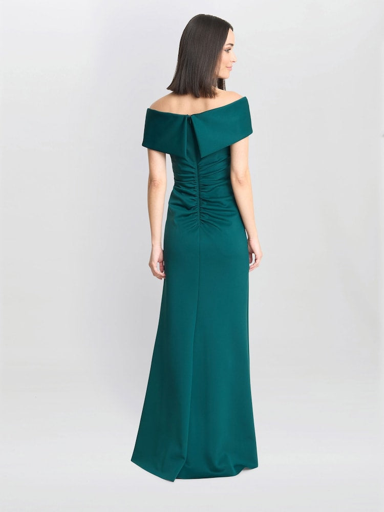 Xscape Women’s Green Off Shoulder Dress