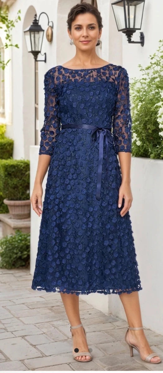 Alex Evenings Women’s 3D Flower A-Line Dress