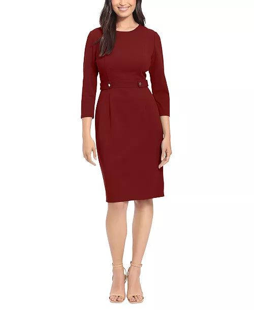Women's Jewel-Neck 3/4-Sleeve Sheath Dress