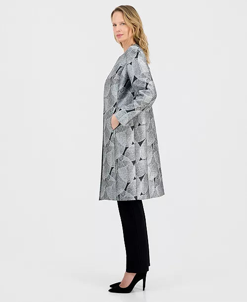 Women's Leaf Jacquard Long-Sleeve Topper Jacket