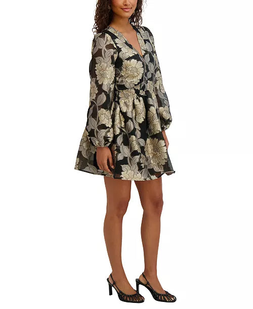 Kensie Women's Organza V-Neck Short Dress