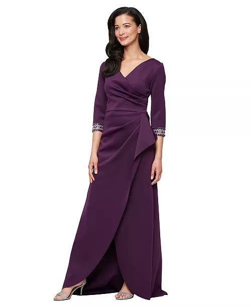 Alex Evenings Women's Long Stretch Scuba Crepe Dress