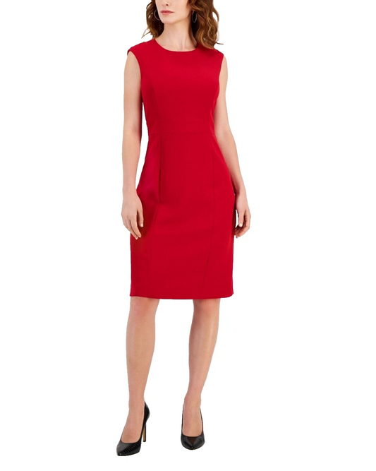 Women's Red Sheath Career Dress