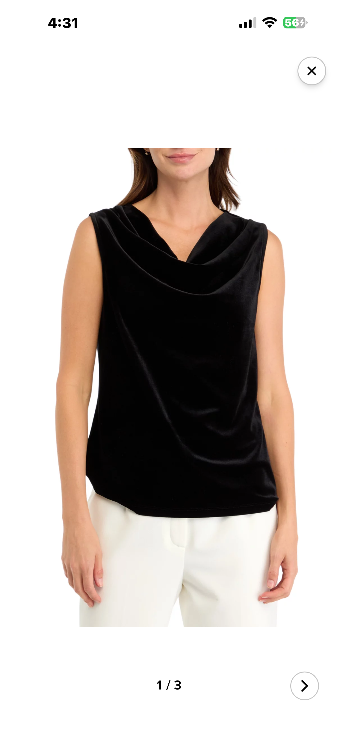 Women's Drape Neck Velvet Camisole