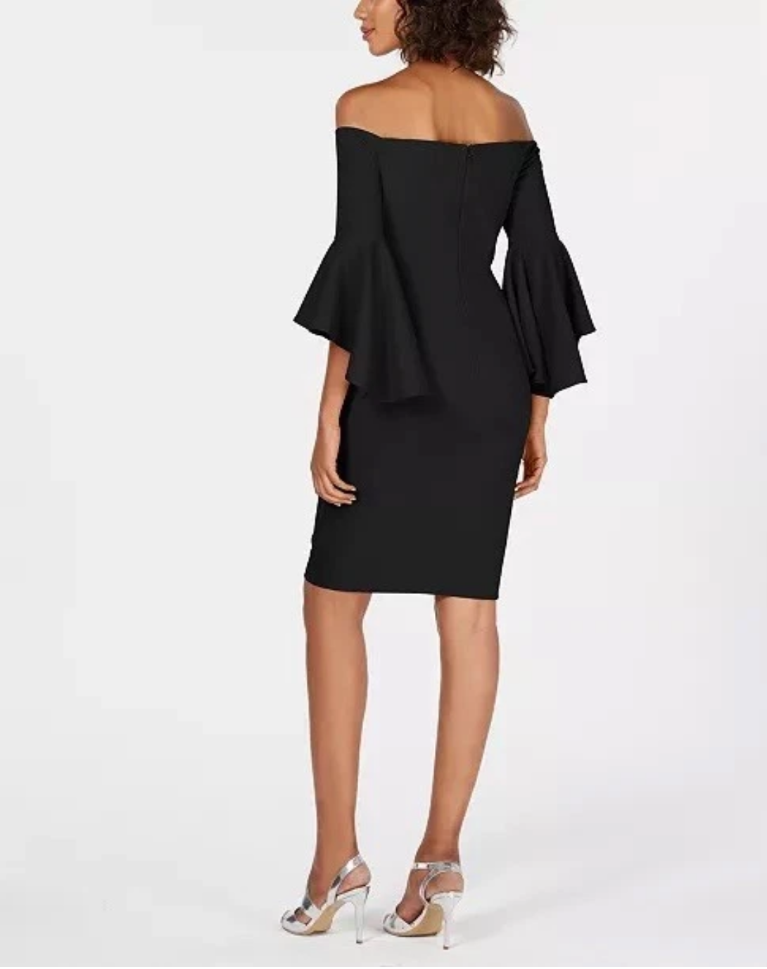 Off Shoulder Black Cocktail Dress