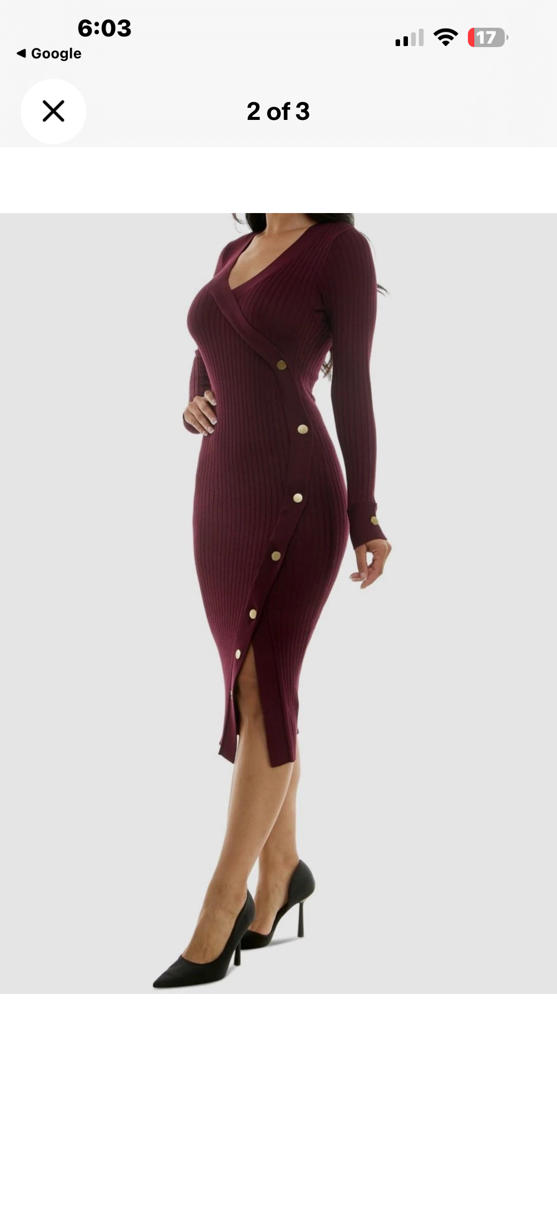 BCX Wine Ribbed Long-Sleeve Sweater Dress
