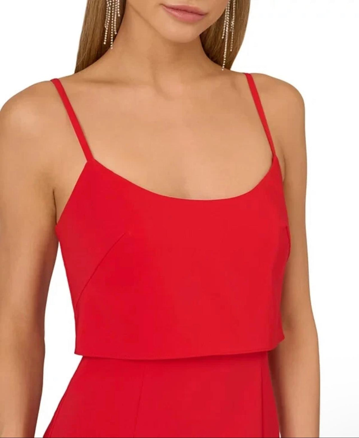 Adrianna Papel Women's Fringed-Hem Midi Sheath Dress In Red