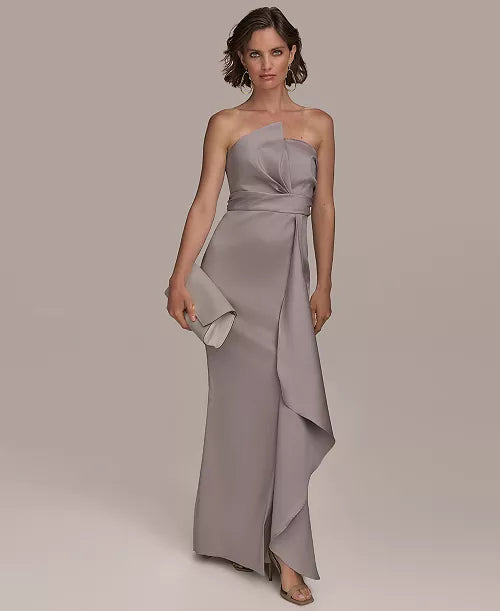 Donna Karan New York Women's Asymmetric Twist Strapless Gown
