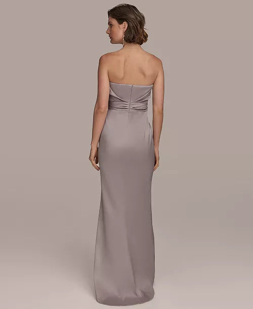 Donna Karan New York Women's Asymmetric Twist Strapless Gown