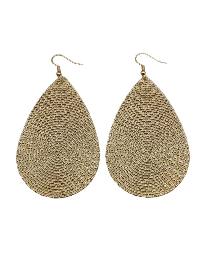 Radiant Sunburst Etched Teardrop Drops in Gold