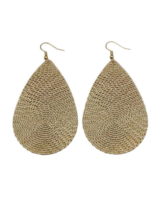 Radiant Sunburst Etched Teardrop Drops in Gold