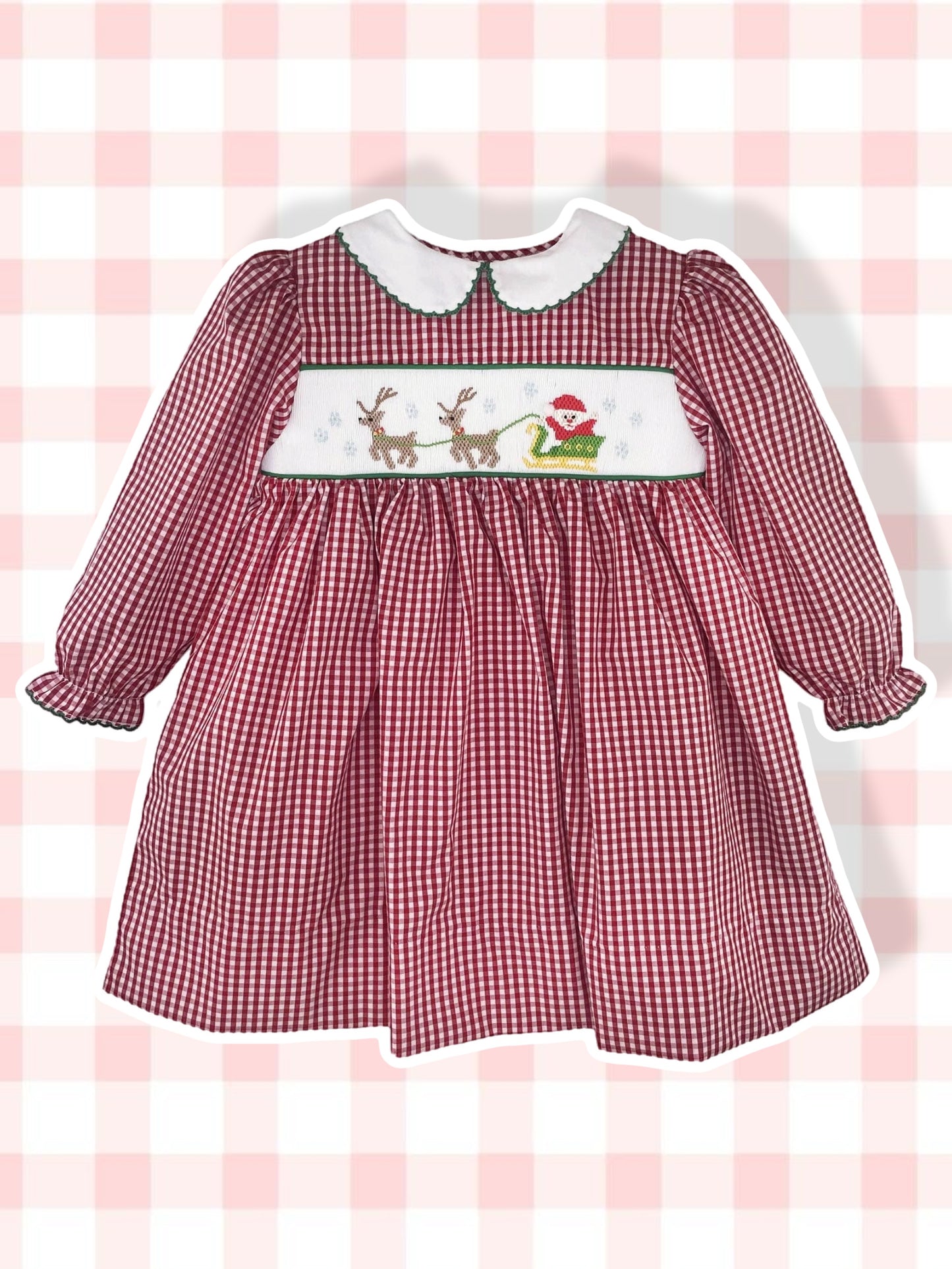 Christmas Dress with Hand Picture Smocking