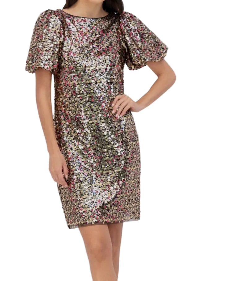 Eliza J Women's Sequined Puff-Sleeve Shift Dress