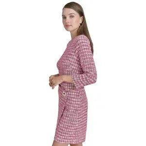 Halston Tweed Faux Wrap Dress