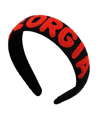 Black Georgia Game Day Headband