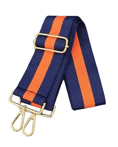 Game Day Navy & Orange Striped Bag Strap