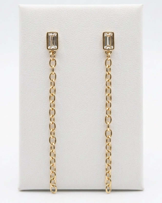 Viviana Crystal Stud Chain Drops