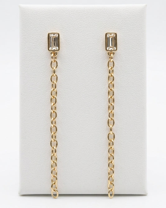 Viviana Crystal Stud Chain Drops
