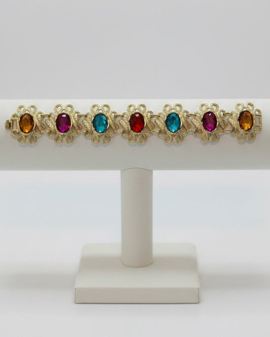 Renaissance Revival Jewel-Toned Link Bracelet