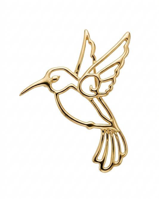 Vintage Whimsical Wireframe Hummingbird Brooch