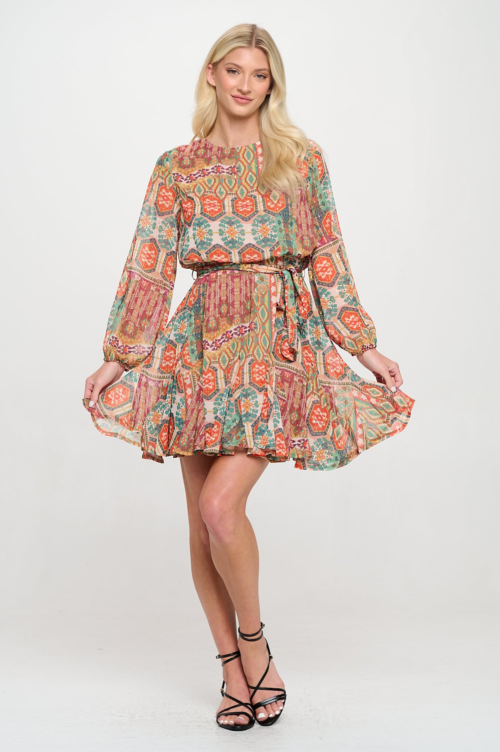 Amber Boho Print Mini Dress