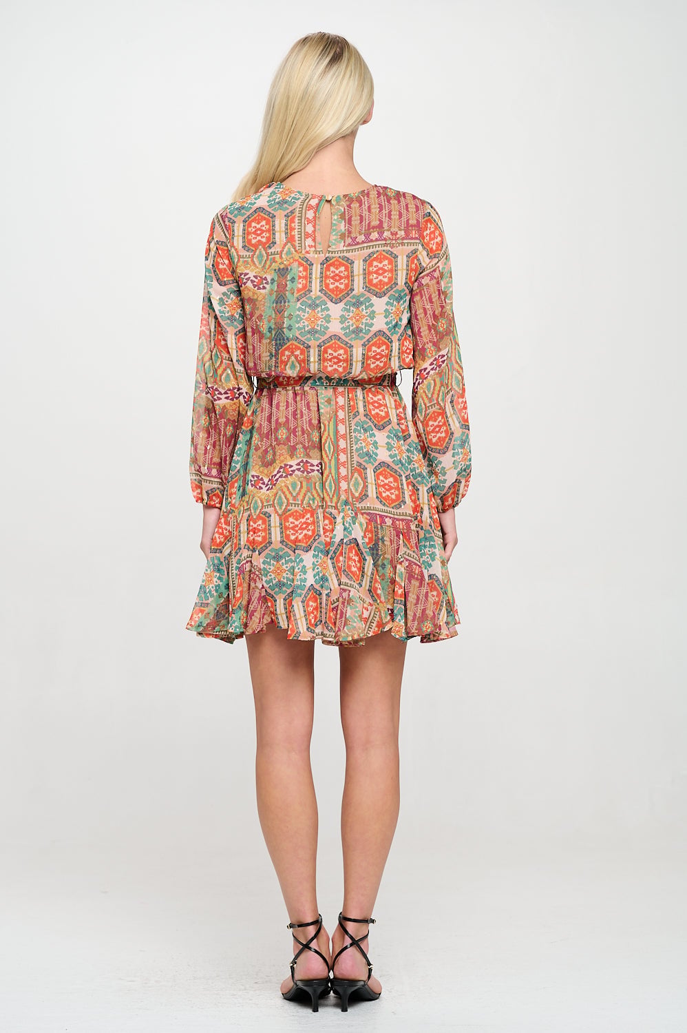 Amber Boho Print Mini Dress