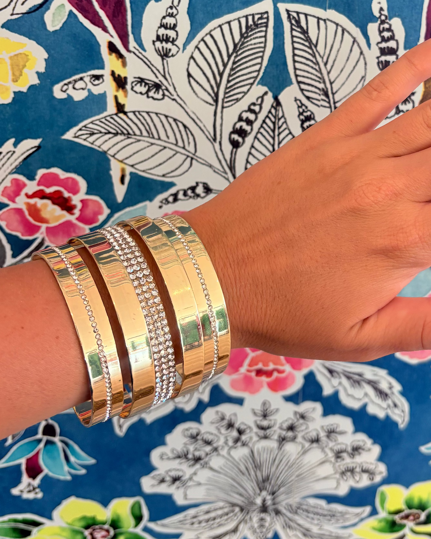 "The Ritz" Vintage Multi-Band Pavé Crystal Cuff