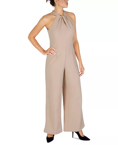 Latte Twist Top Halter Jumpsuit - Julia Jordan