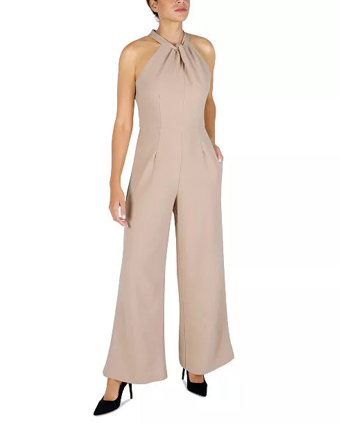 Latte Twist Top Halter Jumpsuit - Julia Jordan