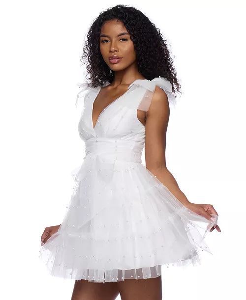 Sweetheart B Darlin Corset-Waist Mini Dress