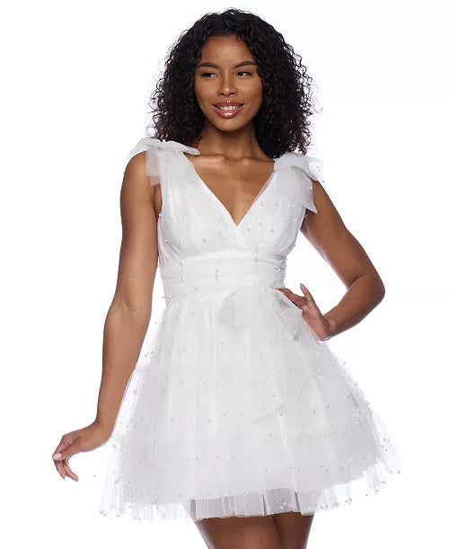 Sweetheart B Darlin Corset-Waist Mini Dress