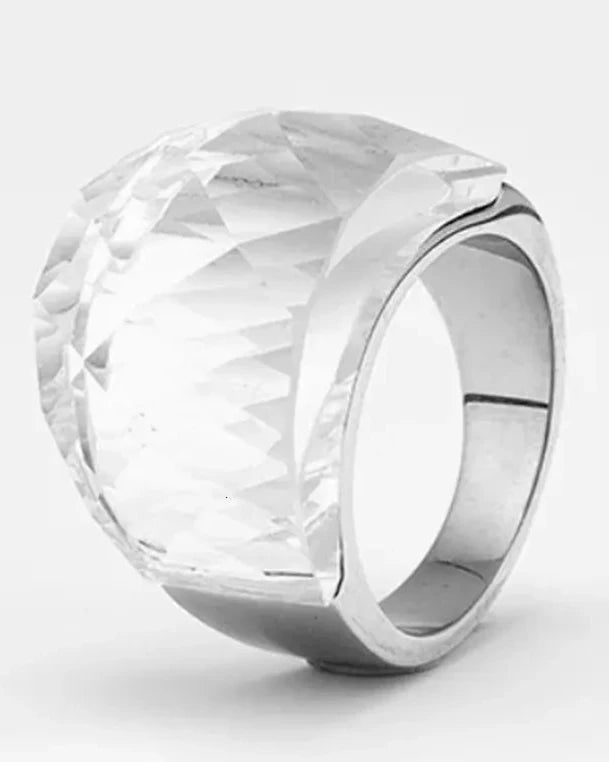 Faceted Crystal Dome Statement Ring