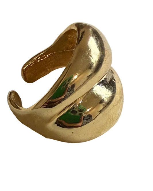 Sculptural Double-Dome Adjustable Ring