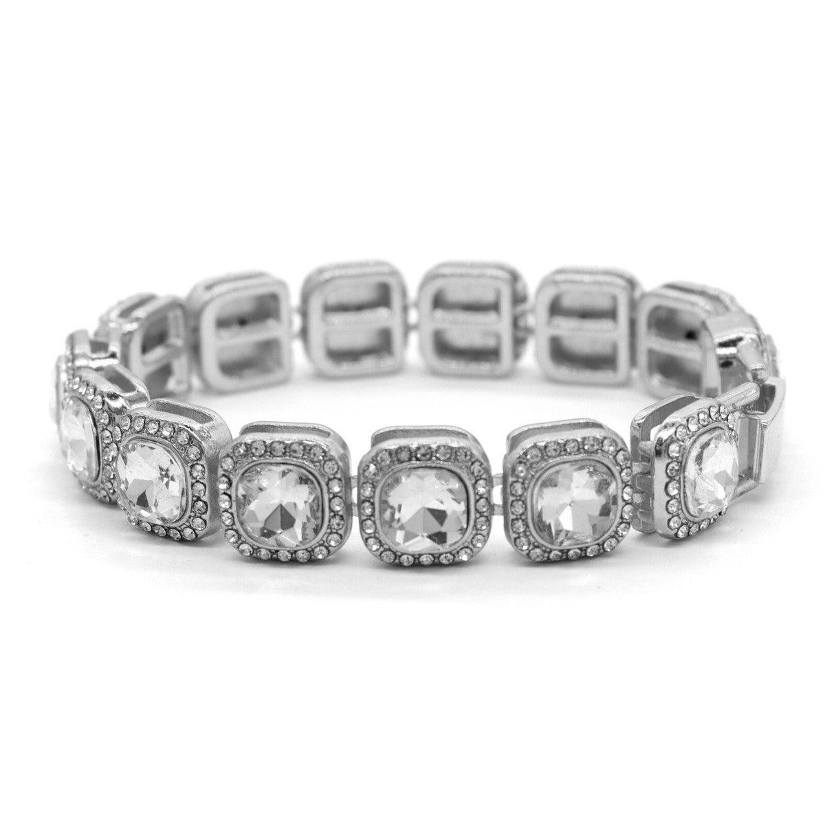 Classic Radiance Cushion-Cut Crystal Halo Bracelet