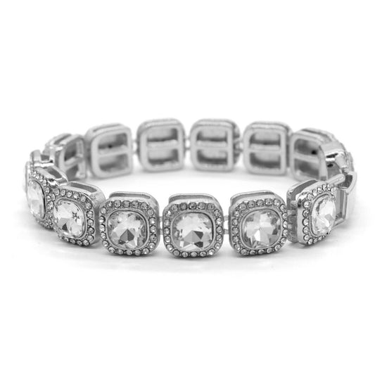 Classic Radiance Cushion-Cut Crystal Halo Bracelet