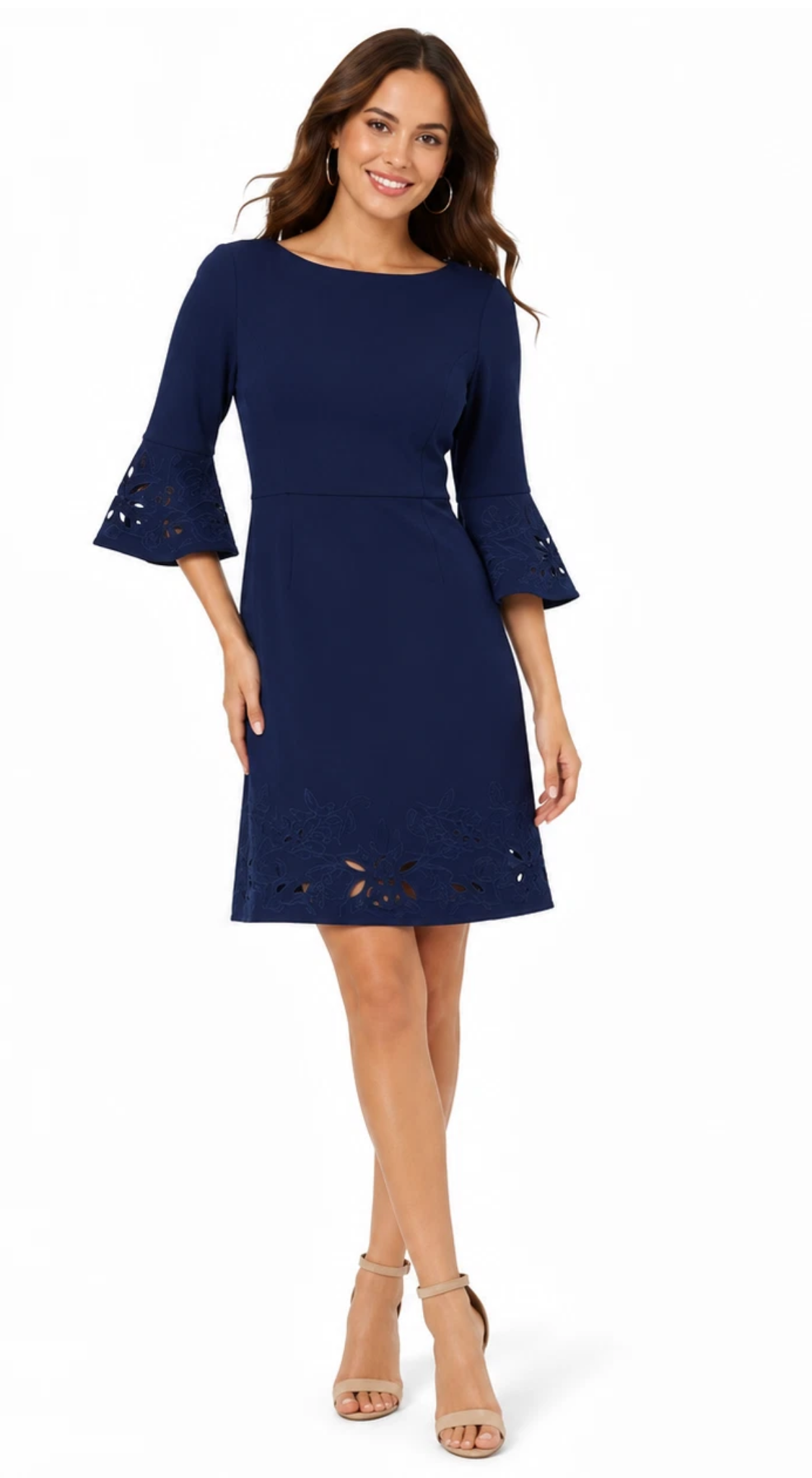 Women’s Navy Eyelet Embroidered Dress