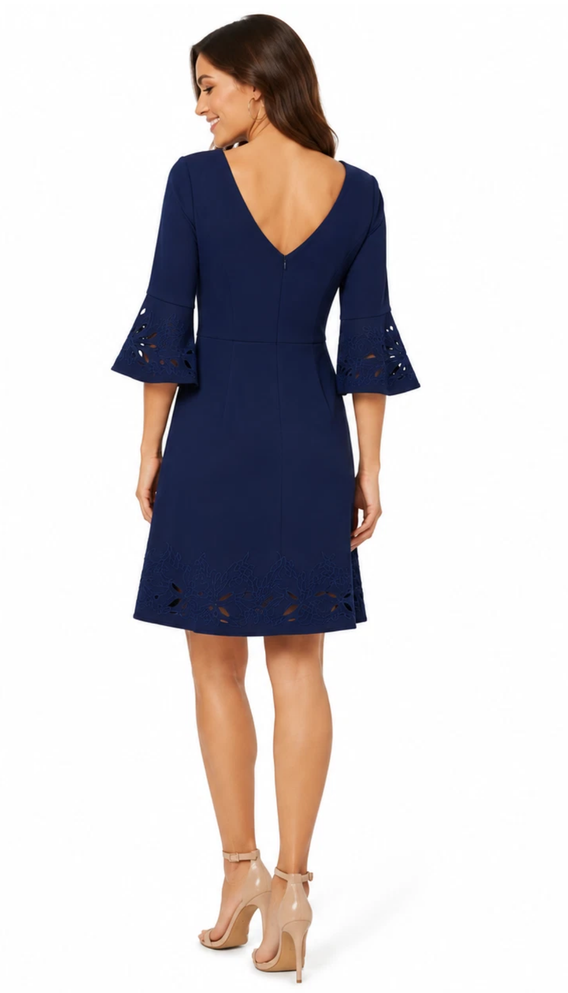 Women’s Navy Eyelet Embroidered Dress