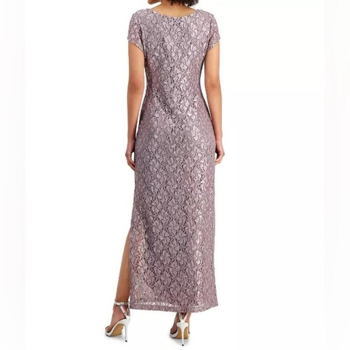 Women’s Sequined-Lace Maxi Dress Dusty Taupe
