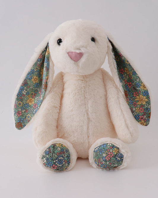 Cream Floral Plush Bunny